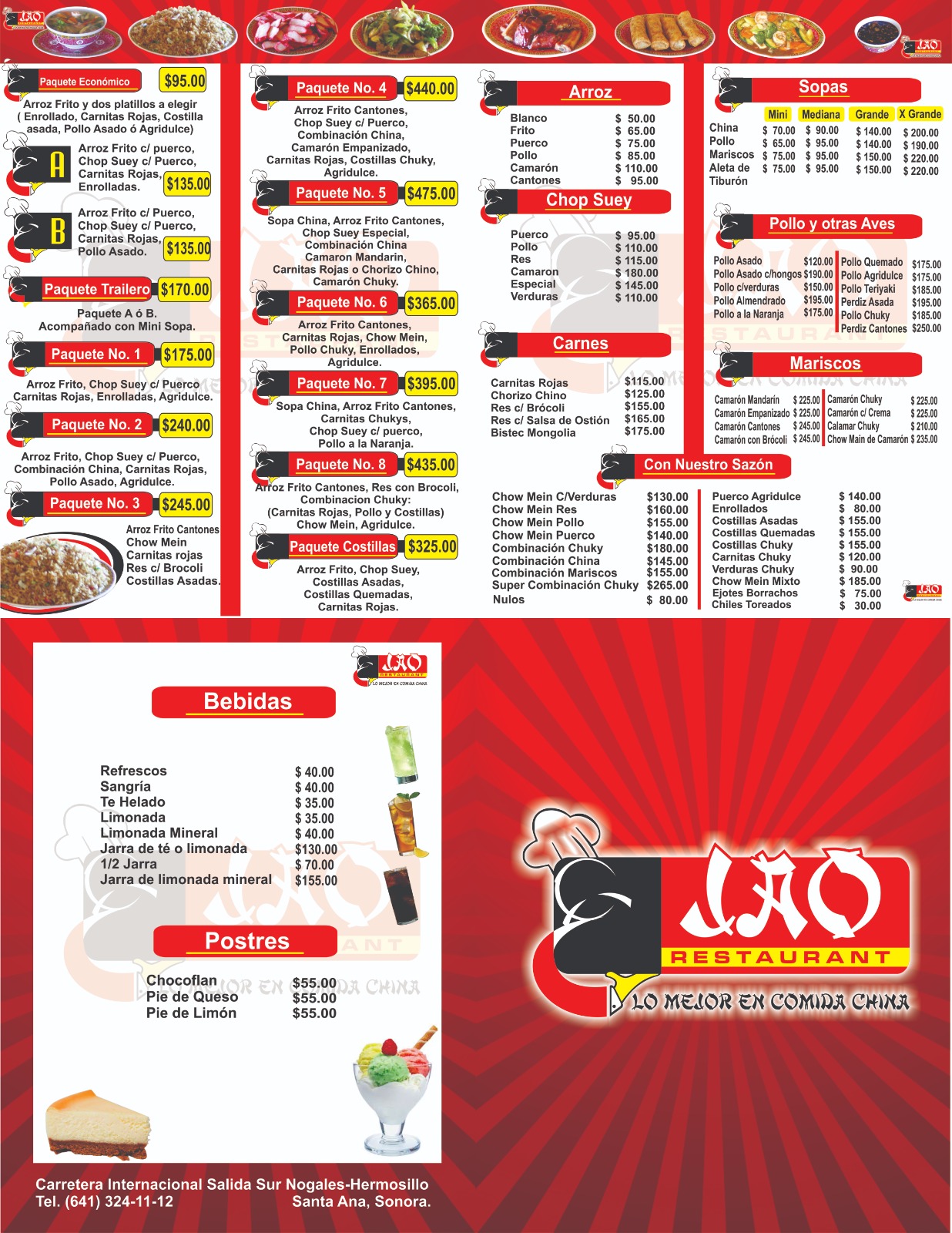 Menú Restaurant JAO